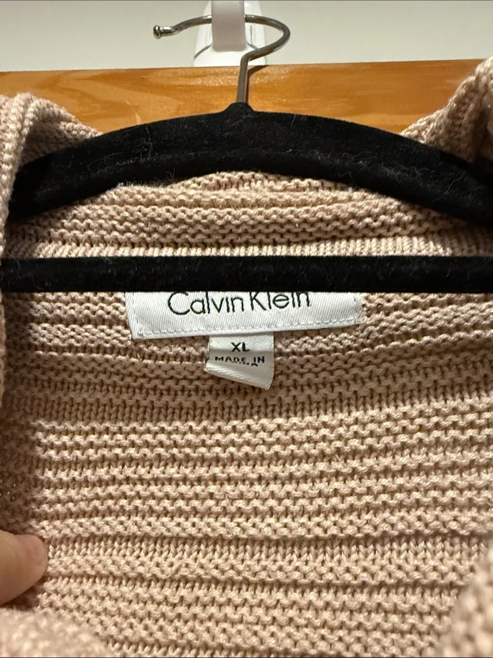 Calvin Klein Light Beige Cowl Neck Pullover Sweater